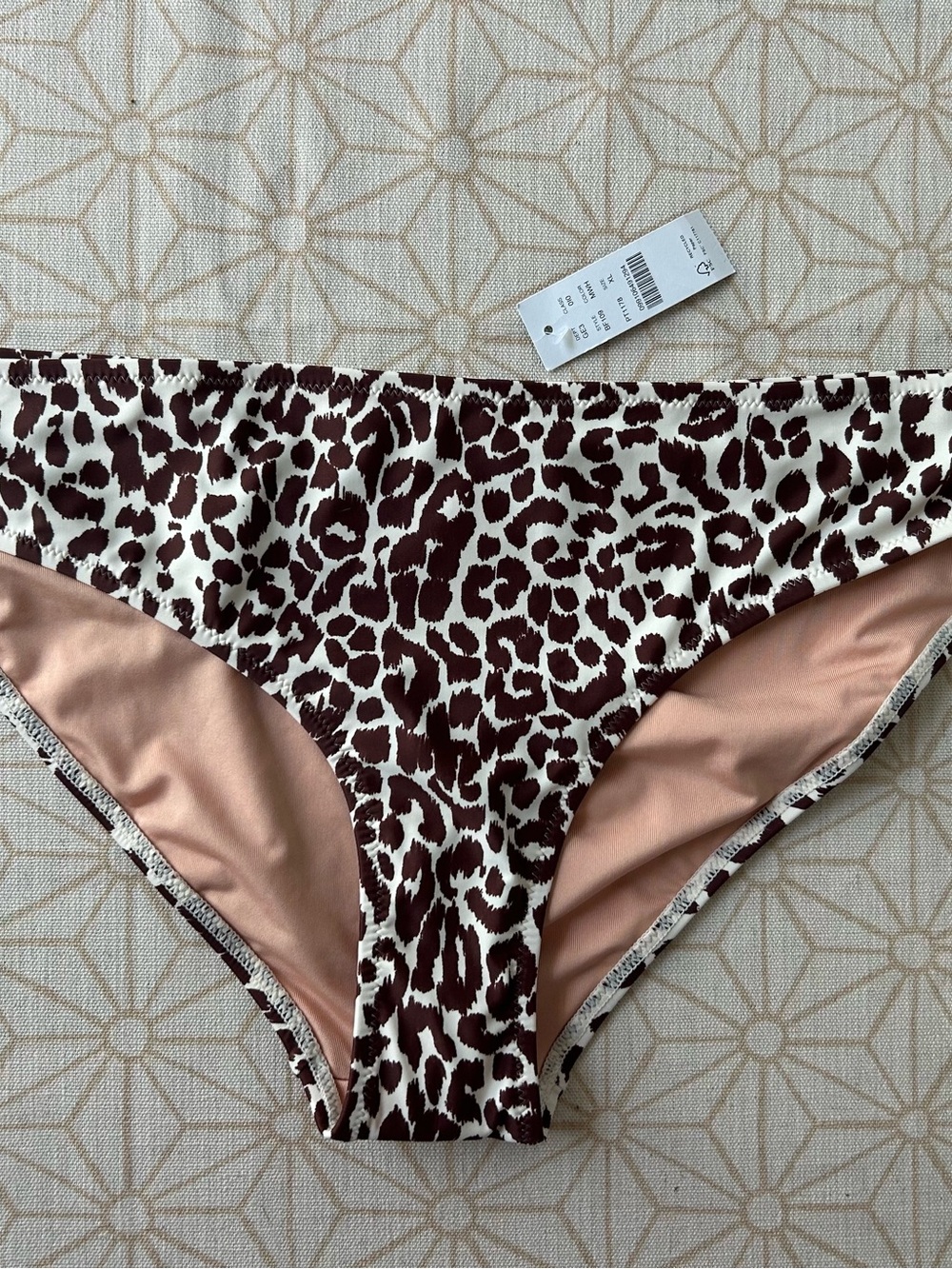 J. Crew Leopard Print Bikini Bottoms in Brown and Cream XL